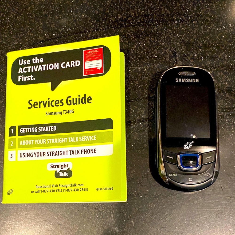 Samsung T340G Black Phone with Blue Detail